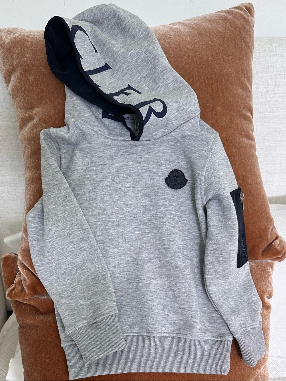 Unisex Boys Kids Grey Melange Hoodie Sweatshirt US Kids Size 4 (or 4T)